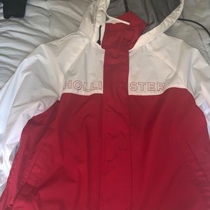 Red And white hollister windbreaker